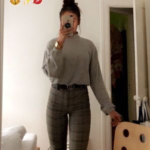 HIGH RISE PLAID PANT | DYNAMITE